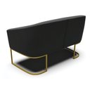 Ver imagem 3 de Sofá Namoradeira 2 Lugares Base Industrial Dourado Stella Suede D03 - D’Rossi Preto