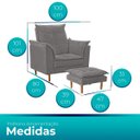 Ver imagem 5 de Poltrona de Amamentação com Puff Marrom Cookiee - Meu Estofado