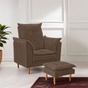 Ver imagem 2 de Poltrona de Amamentação com Puff Marrom Cookiee - Meu Estofado