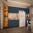 Ver imagem 1 de Cozinha Completa Modulada 320cm com Tampo e Cristaleira 5 Peças Pérola Yescasa