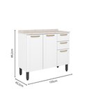 Ver imagem 4 de Cozinha Completa Aço C/ Tampo Mdp Branco Colors Bertolini