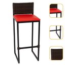 Ver imagem 1 de Banco Quadrado Junco Argila para Bancada Alta Cozinha Área Gourmet Bistrô Piscina Bar