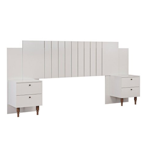 Cabeceira com Mesa de Cabeceira Veneza 2 Gavetas Mdf