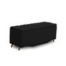 KIT + Cabeceira Com Recamier Baú Dunas Princesa em captonê 0,90 solteiro Cama Box Preto Veludo Dalaq - 3