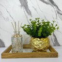 Ver imagem 4 de Bandeja retangular de MDF + difusor de vidro + vaso dourado