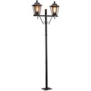 Ver imagem 4 de Poste para Jardim Preto Alumínio 1,61m Bivolt 2 Lâmpadas E27 Grega Colonial