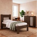 Ver imagem 4 de Cama de Solteiro e Comoda 4 Gavetas 1 Porta Mdf Clara Chocolate Decmade