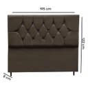Ver imagem 2 de Cabeceira Cama Box Estofada Queen 195cm Geovana Suede Marrom