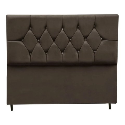 Cabeceira Cama Box Estofada Queen 195cm Geovana Suede Marrom