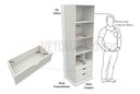 Ver imagem 2 de Armário Colmeia Mirela M38 100% Mdf (closet Lojas Expositor) Vetorial Móveis Branco