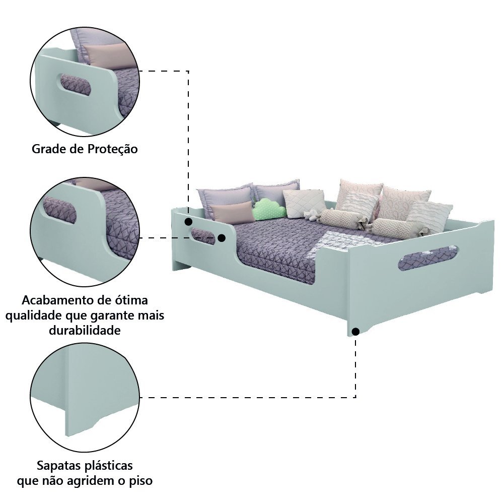 Cama Infantil Montessoriana Casal Encanto para Colchão 1,38x1,88m Branco Gabrielli - 4