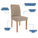 Ver mais imagens de Conjunto de Mesa de Jantar Tampo de Vidro Off White Louise 1,30 com e 4 Cadeiras Juliana Cinamomo/