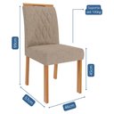 Ver imagem 6 de Conjunto de Mesa de Jantar Tampo de Vidro Off White Louise 1,30 com e 4 Cadeiras Juliana Cinamomo/