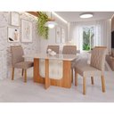 Ver imagem 2 de Conjunto de Mesa de Jantar Tampo de Vidro Off White Louise 1,30 com e 4 Cadeiras Juliana Cinamomo/