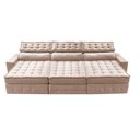 Ver imagem 5 de Sofá Retrátil e Reclinável 4,15m Cama inBox Big Puffer com SoftGel D40 Velupluma Bege