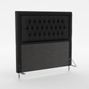 Ver imagem 2 de Kit Cabeceira Estofada Decorativa Pegasus e Calçadeira Sagitarius 195 Para Cama King Sued Preto Arad