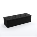 Ver imagem 3 de Kit Cabeceira Estofada Decorativa Pegasus e Calçadeira Sagitarius 195 Para Cama King Sued Preto Arad