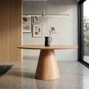 Ver imagem 3 de Mesa de Jantar Cone Tampo Mdf 130x130 Base Mdf Laminado Cinamomo:cinamomo