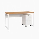 Ver imagem 5 de Mesa Escrivaninha Industrial 120cm x 60cm e Gaveteiro Móvel 03 Gavetas 100% MDF F5 Office Cor:Freij