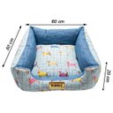 Ver imagem 2 de Cama para Cachorro Quadrada Impermeavel Luppet Azul Pets - G