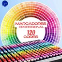 Ver imagem 2 de Conjunto de Canetas Marcador Permanente Ponta Dupla 120 Cores