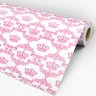 Papel de Parede Adesivo Baby 040 Coroas Rosa 2.40x0.58m - 3