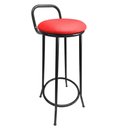 Ver imagem 1 de Banqueta Alta Drink New de Metal Estofada Banco Alto para Cozinha Bar Balcão Preta Assento Vermelho