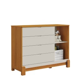 Quarto de Bebê Lótus com Guarda-roupa 4 Portas, Cômoda com Porta e Berço Minicama Areia/savana Relle - 7