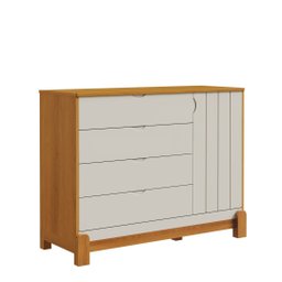 Quarto de Bebê Lótus com Guarda-roupa 4 Portas, Cômoda com Porta e Berço Minicama Areia/savana Relle - 6