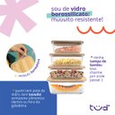 Ver imagem 5 de Kit 8 Potes de Vidro com Tampa de Bambu Hermético Marmita Retangulares - Tud