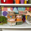 Ver imagem 7 de Kit 8 Potes de Vidro com Tampa de Bambu Hermético Marmita Retangulares - Tud