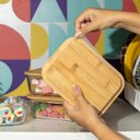 Ver mais imagens de Kit 8 Potes de Vidro com Tampa de Bambu Hermético Marmita Retangulares - Tud