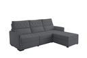 Ver imagem 2 de Sofá Fixo com Puff 3 Lugares Veludo Soft 230cm Conforto Plus Sofisticato - Chumbo