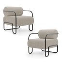 Ver imagem 1 de Kit 02 Poltronas Decorativas Orgânica Living Miska Bouclê Bege - Abmaza