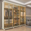Ver imagem 1 de Guarda-Roupa Casal MDF Reflecta 6 Portas 4 Gavetas com LED Casuá Imperatriz Off-White