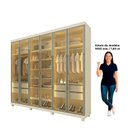 Ver imagem 7 de Guarda-Roupa Casal MDF Reflecta 6 Portas 4 Gavetas com LED Casuá Imperatriz Off-White