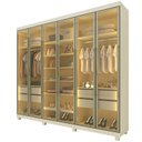Ver imagem 3 de Guarda-Roupa Casal MDF Reflecta 6 Portas 4 Gavetas com LED Casuá Imperatriz Off-White