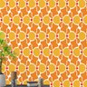 Papel de Parede Adesivo Floral 040 Laranja 3.60x0.58m - 1