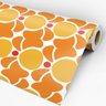 Papel de Parede Adesivo Floral 040 Laranja 3.60x0.58m - 3