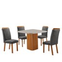 Ver imagem 2 de Mesa de Jantar Eloise 90cm Tampo MDF Vidro Canto Copo com 4 Cadeiras Aline