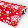 Papel de Parede Adesivo Floral 019 Vermelho 3.00x0.58m - 3