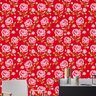 Papel de Parede Adesivo Floral 019 Vermelho 3.00x0.58m - 1