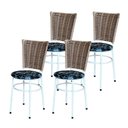 Ver imagem 3 de 4 Cadeiras Branca para Mesa Hawai Avelã Assento Floral Cor:floral Orquídea