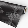 Papel de Parede Adesivo Arabesco 014 Preto 3.00x0.58m - 3
