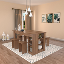 Ver imagem 4 de Conjunto de Mesa com Nichos e 4 Bancos B21 Emovell:montana