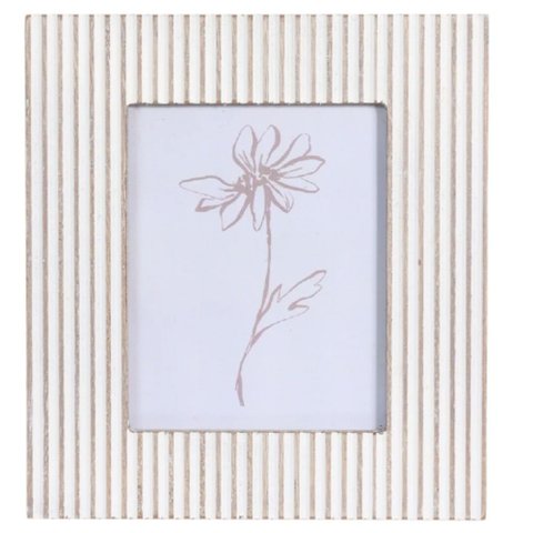 Porta Retrato MDF Foto 13x18cm Patina Off White Flor Arte