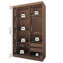 Ver imagem 4 de Guarda Roupa 2 Portas de Correr 2 Gavetas Gênova Plus Cinza/Ipê Wood/Grafite