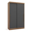 Ver imagem 3 de Guarda Roupa 2 Portas de Correr 2 Gavetas Gênova Plus Cinza/Ipê Wood/Grafite