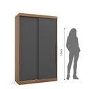 Ver imagem 5 de Guarda Roupa 2 Portas de Correr 2 Gavetas Gênova Plus Cinza/Ipê Wood/Grafite