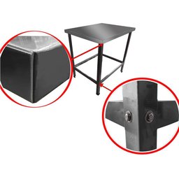 Mesa De Serviço Confeitaria Açougue Padaria 55x55 Slim Tampo Inox - 3